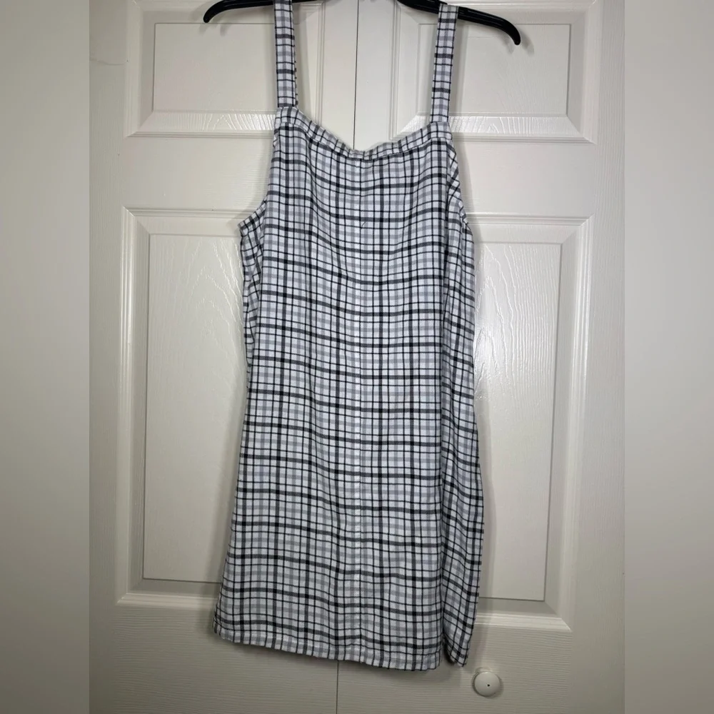 American Eagle Women’s Plaid Overall Mini Dress - Picture 1 of 7